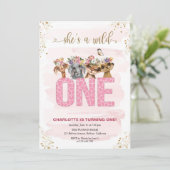 Safari Wild Eén eerste verjaardag Kaart (Staand voorkant)