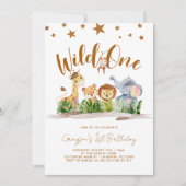 Safari Wild Eén eerste verjaardag Kaart (Voorkant)