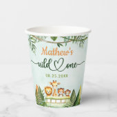 Safari Wild Eén eerste verjaardag Papieren Bekers (Voorkant)