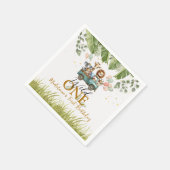 Safari Wild Een Eerste Verjaardag Servet (Hoek)