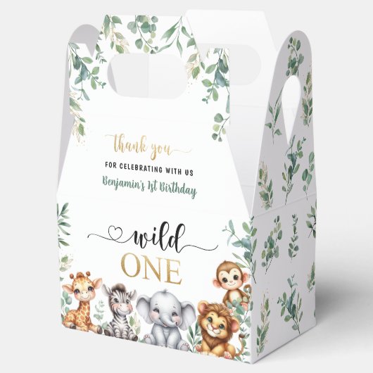 Safari Wild Een Oerwoud 1e Verjaardag Bedankdoosjes (Geopend)