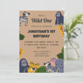 Safari Wild één simpele klad eerste zaterdag Baby  Kaart (Staand voorkant)