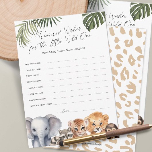 Safari Wild Een thema Baby Boy Wishes kaart