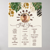 Safari Wild een tropische verjaardag foto Mileston Poster (Voorkant)