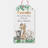 Safari Wild Een verjaardag Dank je Labels Cadeaulabel (Voorkant)