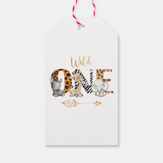 Safari Wild Een verjaardag Dank je Labels Cadeaulabel (Achterkant)