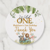 Safari Wild Een verjaardag dank u Bedankjes Labels (Voorkant)