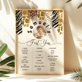 Safari Wild een verjaardag foto Milestone Poster