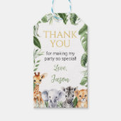 Safari Wild Een verjaardagsfeestje Dank je Label Cadeaulabel (Voorkant)