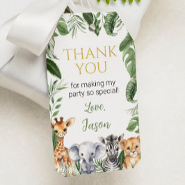 Safari Wild Een verjaardagsfeestje Dank je Label Cadeaulabel