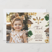 Safari Wild Één verjaardagsfoto dank u kaart (Voorkant)