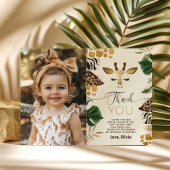 Safari Wild Één verjaardagsfoto dank u kaart