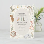 Safari Wild Gender Neutral Baby shower Kaart (Staand voorkant)
