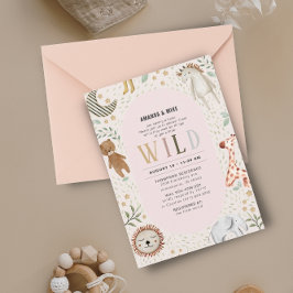 Safari Wild Girl Baby shower Kaart