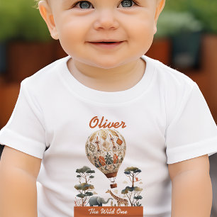 Safari Wild Heet Luchtballon Verjaardag  Kinder Shirts
