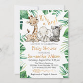 Safari Wild Het is een Jongen Baby shower Uitnodig Kaart (Voorkant)