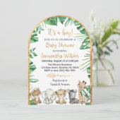 Safari Wild Het is een Jongen Baby shower Uitnodig Kaart (Staand voorkant)