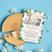 Safari Wild Het is een Jongen Baby shower Uitnodig Kaart
