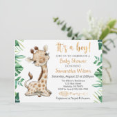 Safari Wild Het is een Jongen Baby shower Uitnodig Kaart (Staand voorkant)