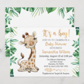 Safari Wild Het is een Jongen Baby shower Uitnodig Kaart (Voorkant / Achterkant)