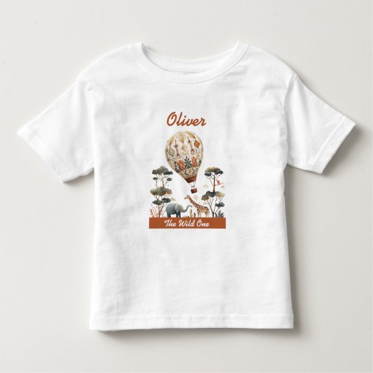 Safari Wild Hete Luchtballon Verjaardag Kinder Shirts (Voorkant)