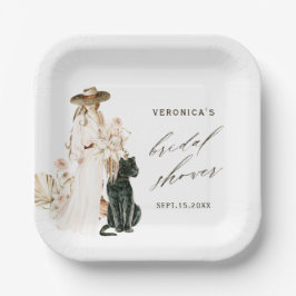 Safari Wild Leopard Boho Lady Vrijgezellenfeest Papieren Bordje