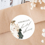 Safari Wild Leopard Boho Lady Vrijgezellenfeest Ronde Sticker<br><div class="desc">Deze vrijgezellenfeest sticker is voorzien van een boho dame met een bloemenbouquet,  luipaard met moderne kalligrafie. Voor meer geavanceerde aanpassing van dit ontwerp,  te klikken gelieve de BUTTON van het TOOL VAN HET ONTWERP BLAUW. Overeenkomende objecten zijn ook beschikbaar.</div>