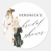Safari Wild Leopard Boho Lady Vrijgezellenfeest Ronde Sticker (Voorkant)