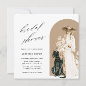 Safari Wild Leopard Boho Lady Vrijgezellenfeest Sq Kaart (Voorkant)