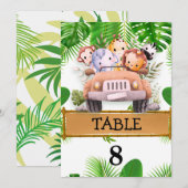 Safari Wild OERWOUD Een Verjaardag Tafelnummer (Voorkant / Achterkant)