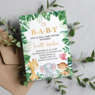 Safari Wild Oh Baby! Baby shower Uitnodiging