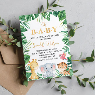 Safari Wild Oh Baby! Baby shower Uitnodiging
