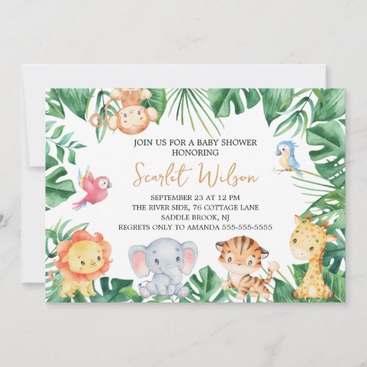 Safari Wild Oh Baby! Baby shower Uitnodiging (Voorkant)