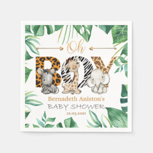 Safari Wild Oh Boy! Baby shower Napkins Servet