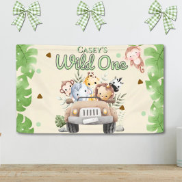 Safari Wild One 1 Watercolor 1st Birthday  Spandoek