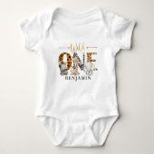 Safari Wild One 1e Verjaardag Baby Bodysuit (Voorkant)