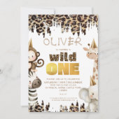 Safari Wild One 1e verjaardag Kaart (Voorkant)