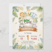 Safari Wild One 1e verjaardag Kaart (Voorkant)