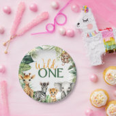 Safari WILD ONE 1e verjaardag Papieren Bordje (Feest)