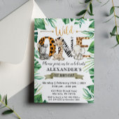 Safari Wild One 1e verjaardag Party Kaart