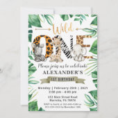 Safari Wild One 1e verjaardag Party Kaart (Voorkant)