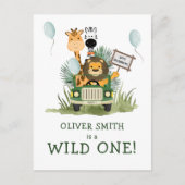 Safari Wild One 1e verjaardagsfeest uitnodiging (Voorkant)