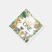 Safari WILD ONE 1e verjaardagsfeestje servet (Hoek)