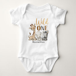 Safari Wild One 1st Birthday Baby Bodysuit