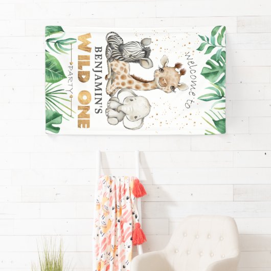 Safari Wild One 1st Birthday Banner (Insitu)