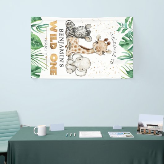 Safari Wild One 1st Birthday Banner (Beurs)