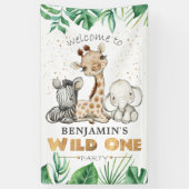 Safari Wild One 1st Birthday Banner (Verticaal)