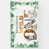 Safari Wild One 1st Birthday Banner (Verticaal)