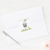Safari Wild One 1st Birthday Cute Kawaii Vierkante Sticker (Envelop)