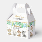 Safari Wild One 1st Birthday Favor Box Bedankdoosjes (Achterkant)